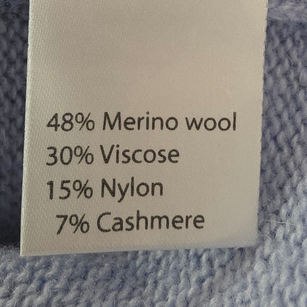 Benedetta B Merino Wool Cashmere Blend Sweater Womens Medium Blue Made in Italy - Picture 10 of 11